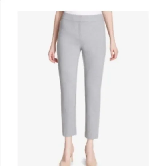 Calvin Klein Ankle Pants Faux Leather Stripe 10 - Picture 7 of 7